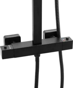 Doucheset Zwart - Met Regendouche 30cm - En Thermostaatkraan -Badkamer Producten Winkel 1008x1200