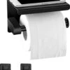 Toiletrolhouder Met Plankje - Zelfklevend Of Boren - WC Rolhouder - Incl. Handdoekhaakjes - Zwart -Badkamer Producten Winkel 1021x1200 1