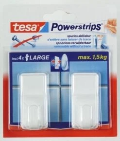 Tesa Powerstrips Haken Classic Large - Wit - 2 Stuks -Badkamer Producten Winkel 1022x1200