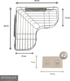 Doucherek Zonder Boren - RVS - Zelfklevend Doucherekje - Hangend – Hoek – Inclusief 2 Muurstickers -Badkamer Producten Winkel 1035x1200 7