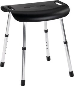 Luxe Design Douchekruk Met Handige Handgrepen - Zwart - In Hoogte Verstelbaar - Douchezitje - Douchestoel
