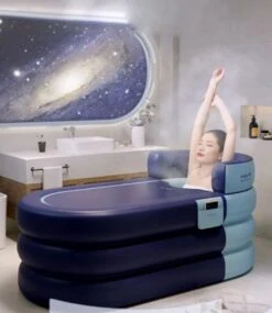 Opblaasbaar Bad - Blauw Ligbad - Zitbad Volwassenen - Ijsbad - Badkuip - Opblaasbad - Opvouwbaar Bad -Badkamer Producten Winkel 1041x1200