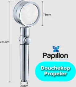 Papillon Douchekop - Turbo Hoge Druk - Met Waterfilter - Blauw -Badkamer Producten Winkel 1043x1200
