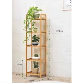 SensaHome Badkamerrek - Bamboe Design – Badkamerkast Met 5 Planken -Badkamer Producten Winkel 1046x1200 3