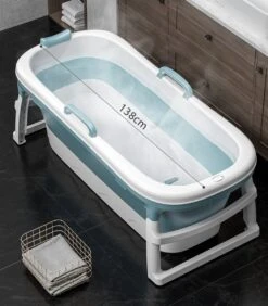 Simple Fix Zitbad - 138cm - Opvouwbaar Bad - Bath Bucket - Zitbad Voor Volwassenen - 220L - Extra Lang - Blauw -Badkamer Producten Winkel 1050x1200