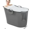 EKEO Zitbad - 210L - Mobiele Badkuip - Bath Bucket - Ijsbad- Tuinbad - Grijs -Badkamer Producten Winkel 1051x1200