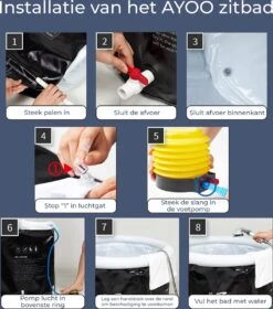 AYOO® Zitbad - Opblaasbaar Bad - Opvouwbaar Bad - Wim Hof Methode - Ijsbad - Badkuip - Zitbad Voor Volwassenen - Bathtub - Zitbaden - Bath Bucket - Inclusief Voetpomp - Grijs -Badkamer Producten Winkel 1058x1200