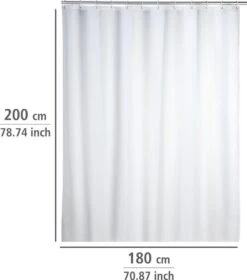 WENKO Anti-schimmel Douchegordijn Uni Wit 180x200cm Polyester Inclusief Ophangringen 15 WENKO Anti-schimmel Douchegordijn Uni Wit 180x200cm Polyester Inclusief Ophangringen -Badkamer Producten Winkel 1059x1200