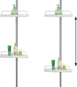 Telescopisch Doucherek Uit Chroom, Verstelbaar 155 - 320 Cm Met Extra Handdoekrek -Badkamer Producten Winkel 1060x1200 5