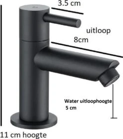 Aloni - KLEINE ! Koudwaterkraan 1/2 Mat Zwart -Badkamer Producten Winkel 1061x1200 1