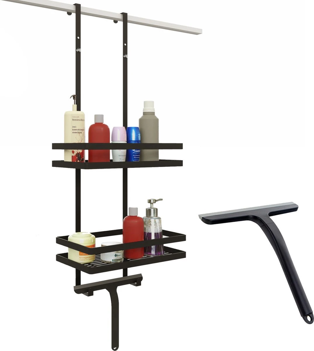 Doucherek Zonder Boren – Doucherek Zwart – Doucherek Hangend – Badkamer Organizer – Douche Organizer - Doucherekje - Doucherekje Zonder Boren 3 Doucherek Zonder Boren – Doucherek Zwart – Doucherek Hangend – Badkamer Organizer – Douche Organizer - Doucherekje - Doucherekje Zonder Boren