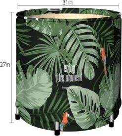 Buxibo - Opvouwbaar Bad Rond - Voor Tuin Of Balkon - Bad Voor Volwassenen En Kinderen - Kinderbad - Opzet Bad - Zitbad - Opvouwbaar Bad - Geïsoleerd - Mobiele Badkuip Met Afvoer - Groen, -Badkamer Producten Winkel 1079x1200