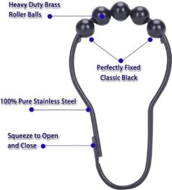 BOTC Gordijnringen - 12 Stuks Gordijn Haken - Gordijnhaken- RVS Gordijn Ringen Voor Gordijn Roede - Zwart 17 BOTC Gordijnringen - 12 Stuks Gordijn Haken - Gordijnhaken- RVS Gordijn Ringen Voor Gordijn Roede - Zwart -Badkamer Producten Winkel 1080x1200
