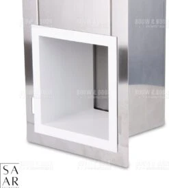 SAAR -Inbouw Toilet Reserve Rolhouder RVS - Met - MAT WIT - Inzetstuk , (uitneembaar) -72 X 20 X 13 Cm - Inbouwdiepte 12 Cm -Badkamer Producten Winkel 1083x1200 2