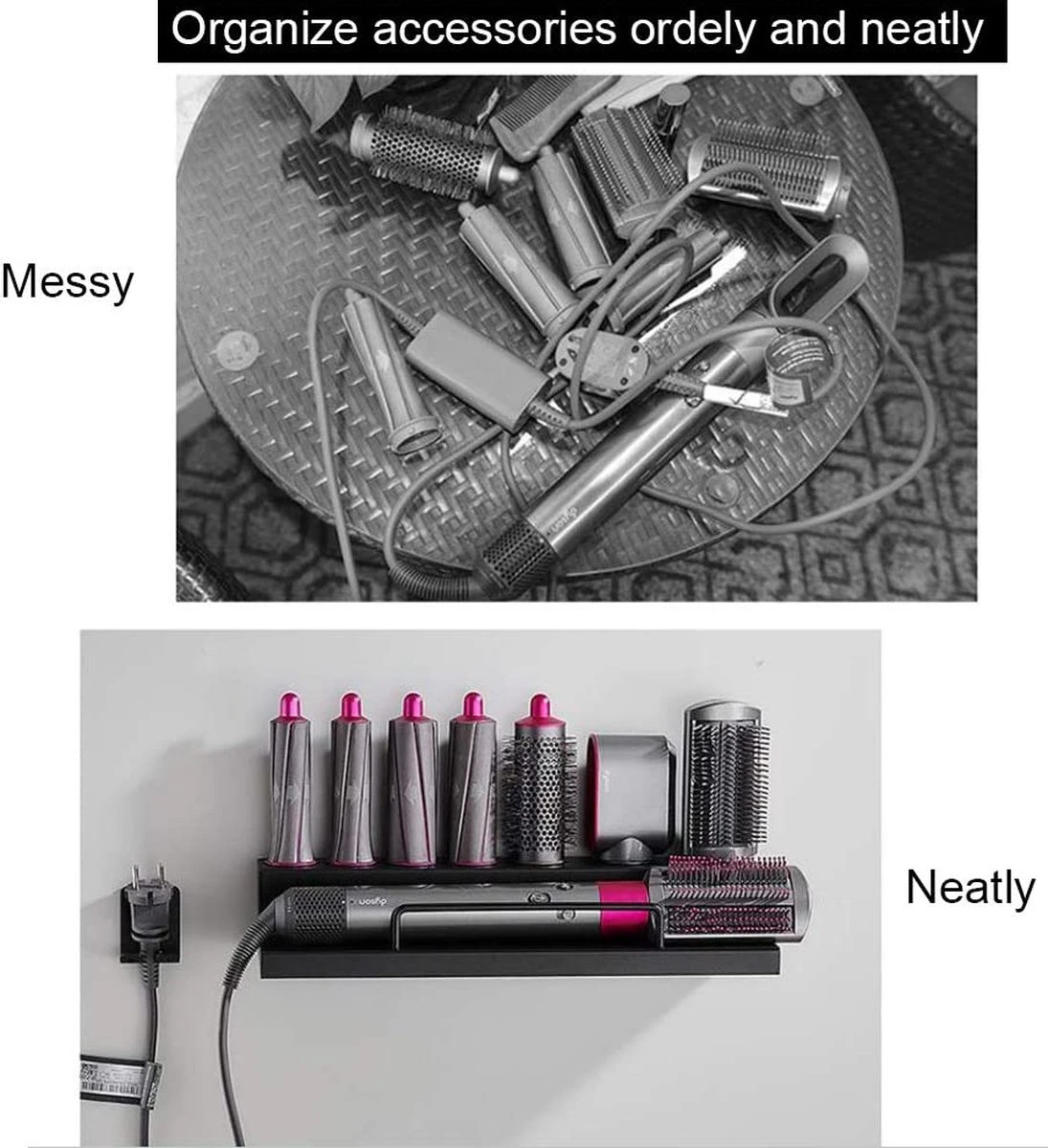 Merkloos Premium Fohn Houder Geschikt Voor Dyson - Fohnborstel - Krultang - Haar - Valentijn - Organizer 4 Merkloos Premium Fohn Houder Geschikt Voor Dyson - Fohnborstel - Krultang - Haar - Valentijn - Organizer - Afbeelding 2