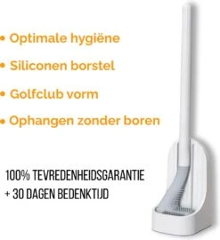 Bradey Toiletborstel Siliconen - WC Borstel Met Houder - Optimale Hygiëne - Golfclub-vorm - Komt In Alle Hoeken -Badkamer Producten Winkel 1096x1200 6