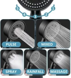 Imperatoris | DoucheSet - Douchekop Met Slang, Houder & Badmuts/Douchemuts - Waterbesparend – Hoge Druk – Regendouche - Zwart Mat -Badkamer Producten Winkel 1097x1200 1