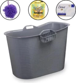 Zitbad Voor Volwassenen – 200L – Bath Bucket – Met Bruisballen – Grijs