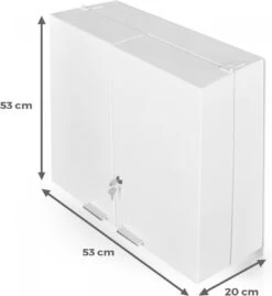 Jago - Afsluitbare XXL Medicijnkast Met 11 Vakken/Compartimenten - Staal - 2 Deuren - 53x53x20 Cm - Wit -Badkamer Producten Winkel 1103x1200