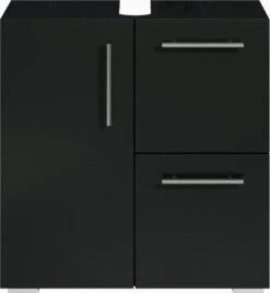 Badplaats Wastafel Onderkast Mars 60 Cm X 30 Cm X 60 Cm - Zwart - Badkamerkast – Staand Wastafelmeubel -Badkamer Producten Winkel 1106x1200