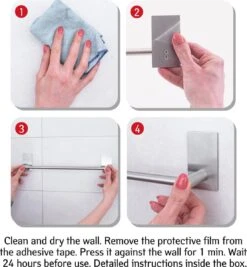 Tatkraft John - Zelkflevende Handdoekstang - Vaatdoek/Keukengerei/Handdoeken Stang Houder Rek Handdoekenrek Muur Steun - Wand Ophangsysteem Voor In De Keuken/Badkamer/Keukenkast - Handdoekrek Handdoekenstang - Zonder Boren - Geborsteld RVS - 40CM -Badkamer Producten Winkel 1111x1200 2