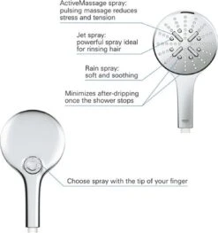 GROHE Rainshower SmartActive 130 Douchekop - Ø 13 Cm - EcoJoy® - 3 Straalsoorten - 26574000 39 GROHE Rainshower SmartActive 130 Douchekop - Ø 13 Cm - EcoJoy® - 3 Straalsoorten - 26574000 -Badkamer Producten Winkel 1125x1200 2