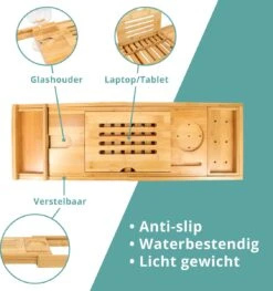 Regno Badplank Voor In Bad - Met Badkussen - Uitschuifbaar En Waterbestendig Badrek - IPad En Glashouder -Badkamer Producten Winkel 1128x1200 3