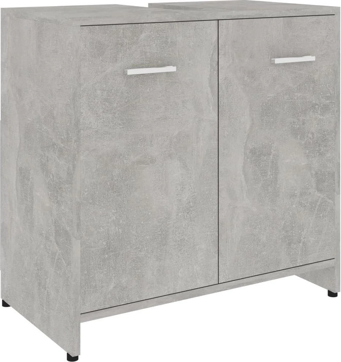 VidaXL Badkamerkast 60x33x61 Cm Spaanplaat Betongrijs 3 VidaXL Badkamerkast 60x33x61 Cm Spaanplaat Betongrijs