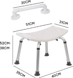Life&Home Douchekruk - Wandbeugel Bijgeleverd - Douchestoel - 6 Hoogtes - Max 130 Kg - Handgrepen -Badkamer Producten Winkel 1132x1200 2
