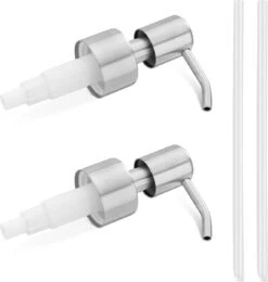 Navaris Roestvrijstalen Zeepdispenserkop Set X2 - Opschroefbare Pompkop Voor Flessen - 22-24 Mm Mondstuk Voor Vloeistof, Lotion - Zilverkleurig -Badkamer Producten Winkel 1142x1200 4