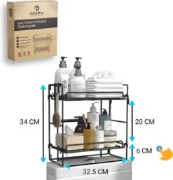 AlShiha®WC Rek - Toiletrolhouder - Badkamer Rek - Zelfklevend (zonder Boren) - Wc Rolhouder - Doucherek Hangend- Badkamerrek - Doucherek - Doucherek Zonder Boren - Toiletrolhouder - Toiletrolhouder Met Plankje -Badkamer Producten Winkel 1152x1200 3