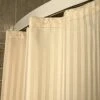 Douchegordijn Satijn Streep Ecru - Anti Schimmel – Waterdicht - Polyester - - Verzwaarde Zoom - Roestvrije Ogen - Douchegordijnen 180x200 Cm