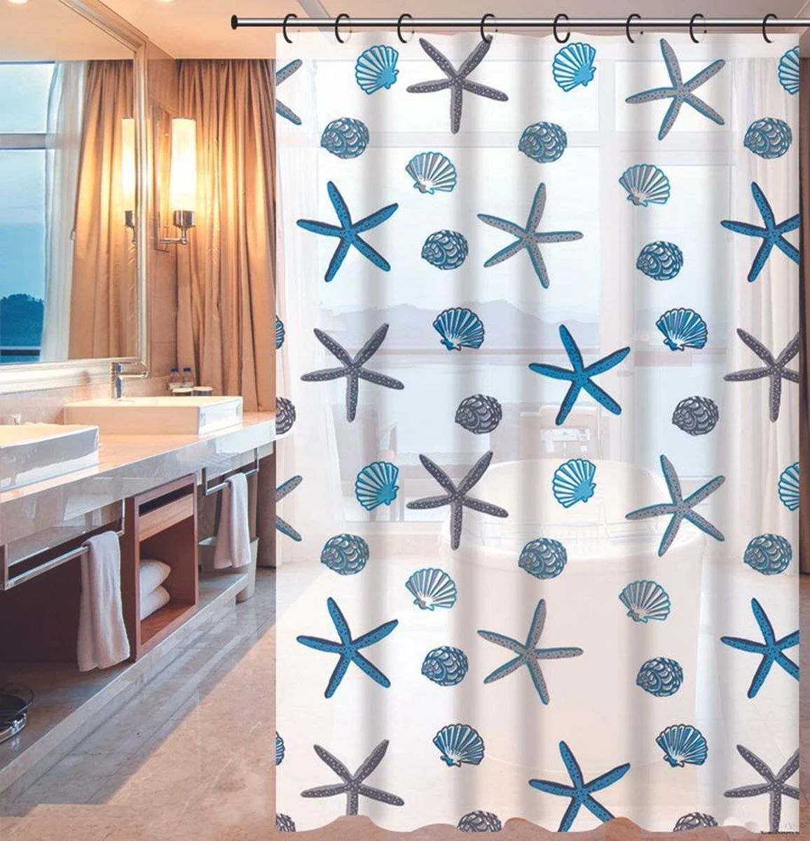 Lowander Douchegordijn 180x180 - Badkamer Gordijn 4 Lowander Douchegordijn 180x180 - Badkamer Gordijn - Afbeelding 2