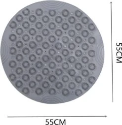 Merkloos TDR-Antislip Mat - 55x55CM - Rond - Grijs - Badmat Badkamer - Douchemat - Badkamermat - Antislipmat Voor Douche -Badkamer Producten Winkel 1167x1200 5