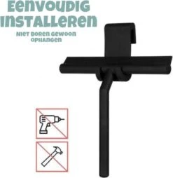 Merkloos Douchewisser Zwart Met Ophanghaak - Raamwisser - Douche Trekker - Badkamer Accessoires - Wisser Douche - Silicone Raamtrekker -Badkamer Producten Winkel 1169x1200 3