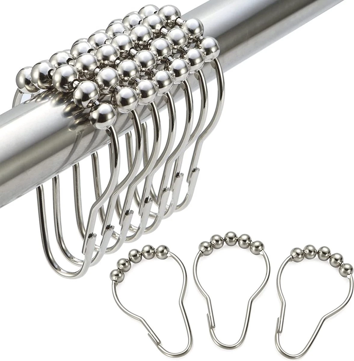 BOTC Gordijnringen - 12 Stuks Gordijn Haken - Gordijnhaken- RVS Gordijn Ringen Voor Gordijn Roede - Sliver 3 BOTC Gordijnringen - 12 Stuks Gordijn Haken - Gordijnhaken- RVS Gordijn Ringen Voor Gordijn Roede - Sliver