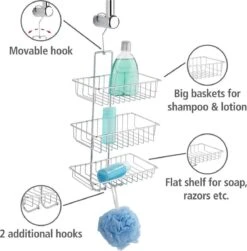 WENKO Doucherek Nivala 3-laags Chroom - Doucherek Zonder Boren - Doucherek Hangend 15 WENKO Doucherek Nivala 3-laags Chroom - Doucherek Zonder Boren - Doucherek Hangend -Badkamer Producten Winkel 1180x1200 4