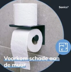Sanics WC Rolhouder Zwart – Toiletrolhouder Zonder Boren – Met Plankje - Zelfklevend - RVS -Badkamer Producten Winkel 1189x1200 10