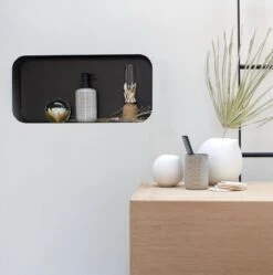 Sealskin Brix - Wandkubus Wandelement Wandrek - 12x50x24 Cm - Metaal - Zwart -Badkamer Producten Winkel 1189x1200 8