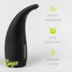 Soopz Black Graphite Classic - Automatische Zeepdispenser - No Touch Sensor - Mat Zwart - 300ml – Zeeppompje -Badkamer Producten Winkel 1192x1200 15