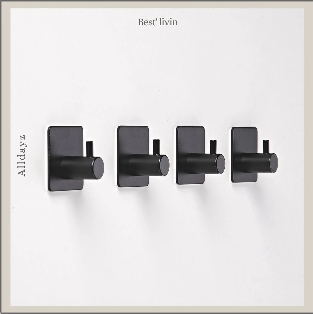 Merkloos Handdoekhaak 4 + 1 GRATIS Set Zonder Boren - RVS - Zwart - Vierkant Zelfklevend - Badjas - Theedoek Hanger Keuken Badkamer Handdoek Haakjes 7 Merkloos Handdoekhaak 4 + 1 GRATIS Set Zonder Boren - RVS - Zwart - Vierkant Zelfklevend - Badjas - Theedoek Hanger Keuken Badkamer Handdoek Haakjes - Afbeelding 5