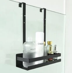 Doucherek Hangend - Ophangbaar Doucherek - Mat Zwart - Badkamerrek - Zonder Boren - Doucherek Aan Douchewand - Doucherekje -Badkamer Producten Winkel 1195x1200 16