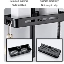 Merkloos Douchestang Opbergrek - Zonder Boren - Luxe - Zwart - Shampoohouder - Zeephouder - Opbergrek - Douche - Douchegelhouder -Badkamer Producten Winkel 1195x1200 17