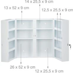 Relaxdays Medicijnkastje Afsluitbaar - Medicatiekastje - Badkamerkast Medicijnen - Wit -Badkamer Producten Winkel 1195x1200 7
