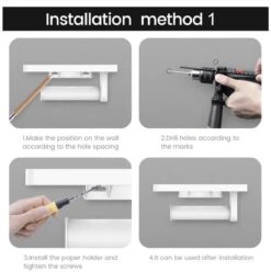 Framehack Toiletrolhouder Met Plankje Zelfklevend Zonder Boren - WC Rolhouder - Toiletrolhouder Wit - Planchet Badkamer Wit - Opbergplankje -Badkamer Producten Winkel 1196x1200 12