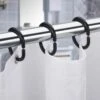 FSW-Products - 12 Stuks - Gordijnringen - 4.6x2.9cm - Buigbaar - Douchegordijn - Ringen Voor Gordijnen - Ring - Gordijnhaken - Haken - Gordijn - Douchegordijnringen - Zwart -Badkamer Producten Winkel 1198x1200 5