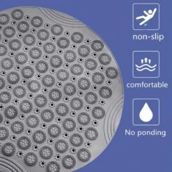Merkloos TDR-Antislip Mat - 55x55CM - Rond - Grijs - Badmat Badkamer - Douchemat - Badkamermat - Antislipmat Voor Douche -Badkamer Producten Winkel 1198x1200 8