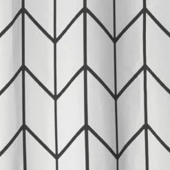 Douchegordijn Badkamer Accessoires - Visgraad - Zwart/Wit- 180x200 Cm -Badkamer Producten Winkel 1199x1200 2