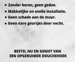 HouseLife™ Doucherek Zonder Boren - Zwart - Zelfklevend - Douchemand - Badkamer Doucherek – 30 Cm - Incl. 2 Sterke Muurstickers -Badkamer Producten Winkel 1200x1000 21