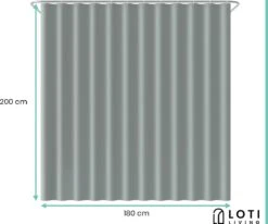 Loti Living Douchegordijn Anti Schimmel – Grijs - Inclusief Ringen – Waterdicht - Polyester - Douchegordijn 180x200 Cm -Badkamer Producten Winkel 1200x1000 5